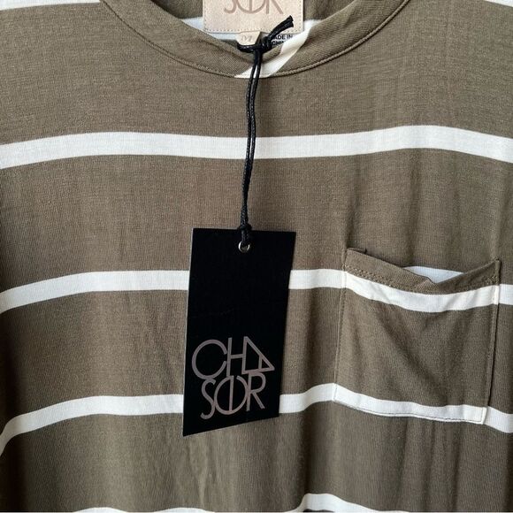 Chaser NWT Revolve Striped Cold Shoulder mini dress medium - Picture 4 of 8